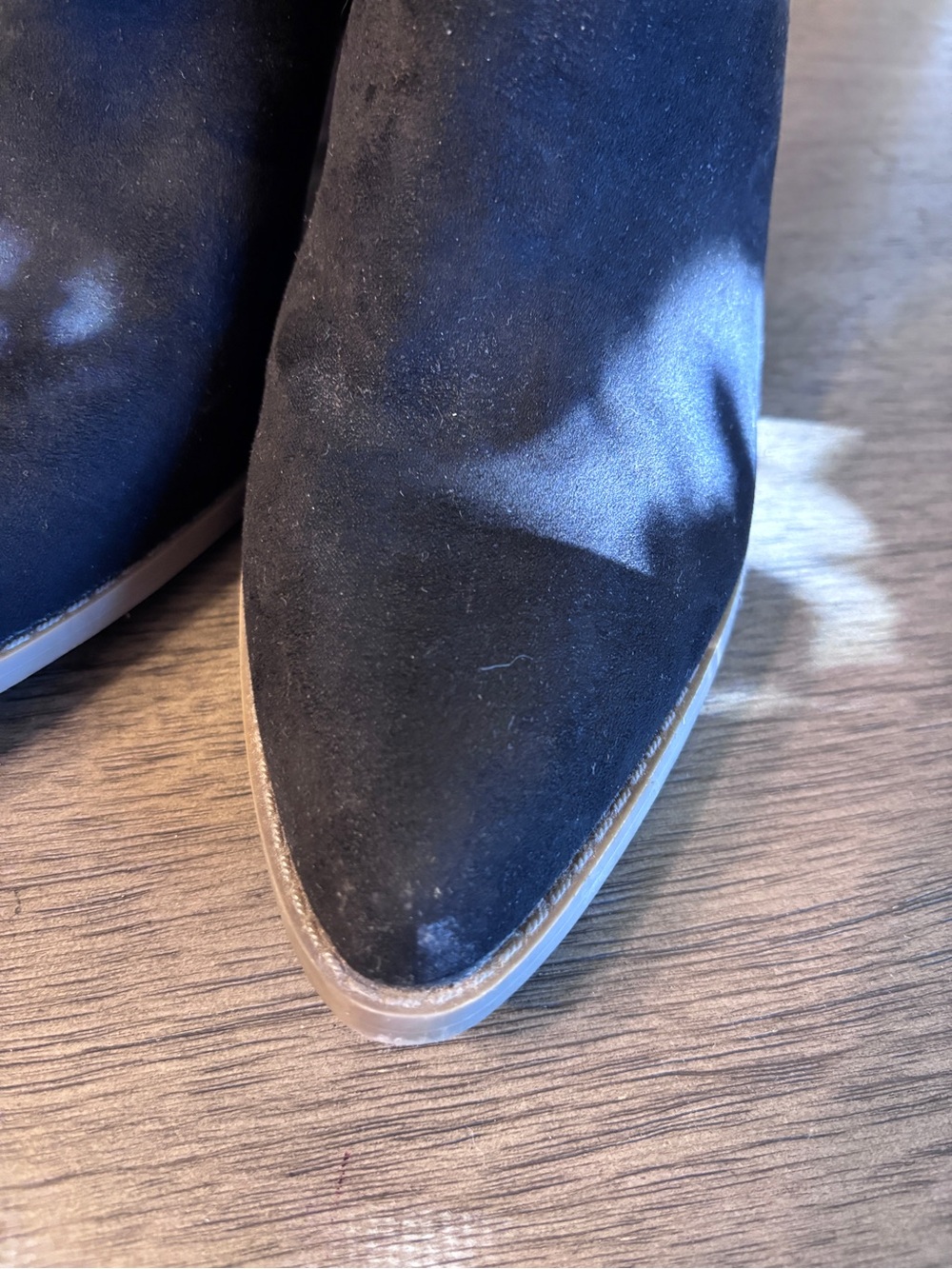 Maurices Black Suede Pointed Toe Ankle Booties with Tassel Wrap - Picture 6 of 11